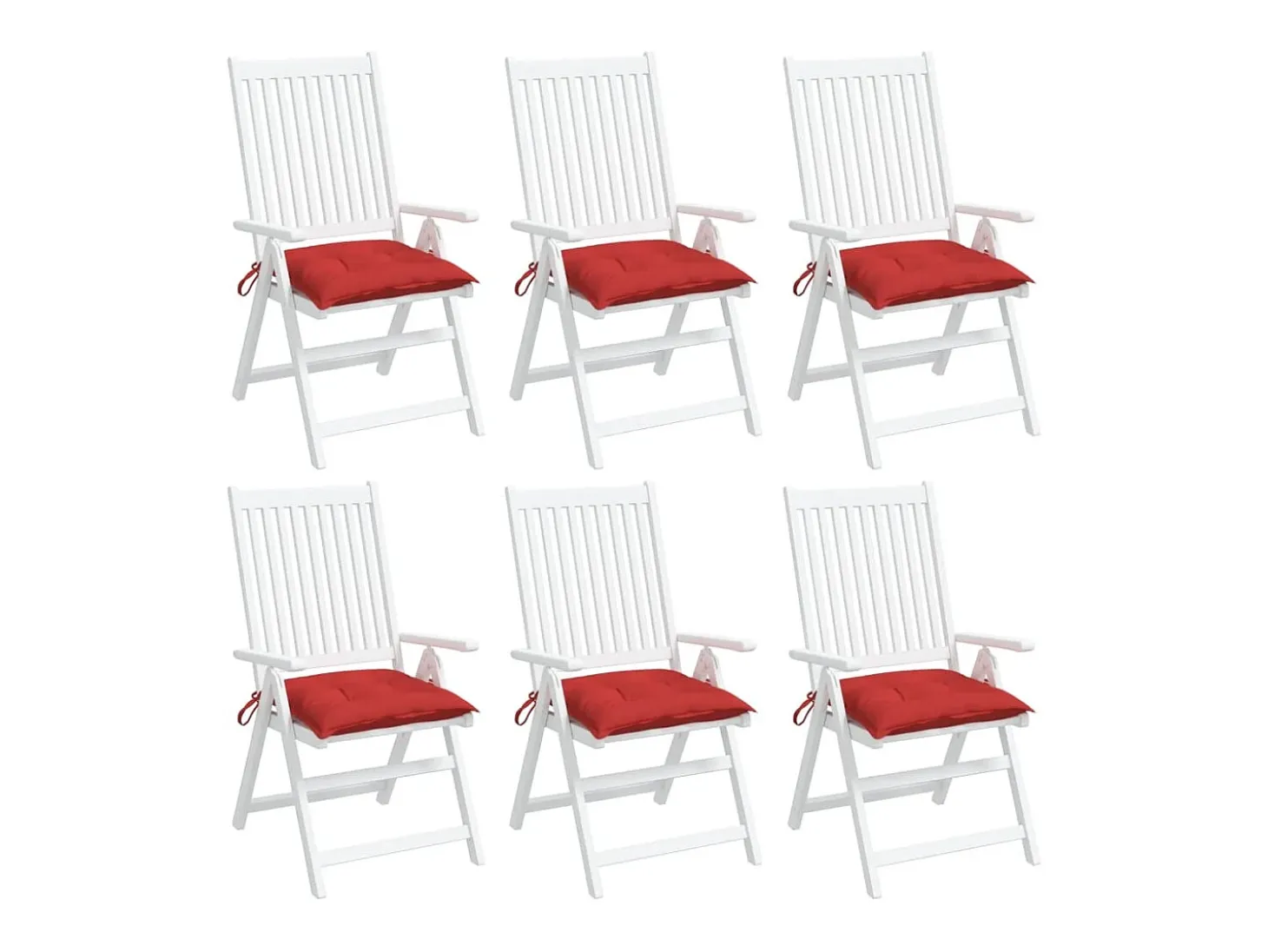 Cojines para palets 6 unidades tela Oxford rojo 50x50x7 cm