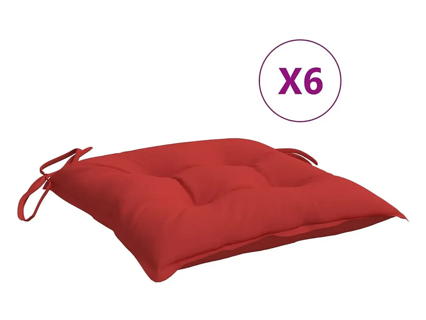 Cojines para palets 6 unidades tela Oxford rojo 50x50x7 cm