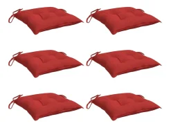 Cojines para palets 6 unidades tela Oxford rojo 50x50x7 cm