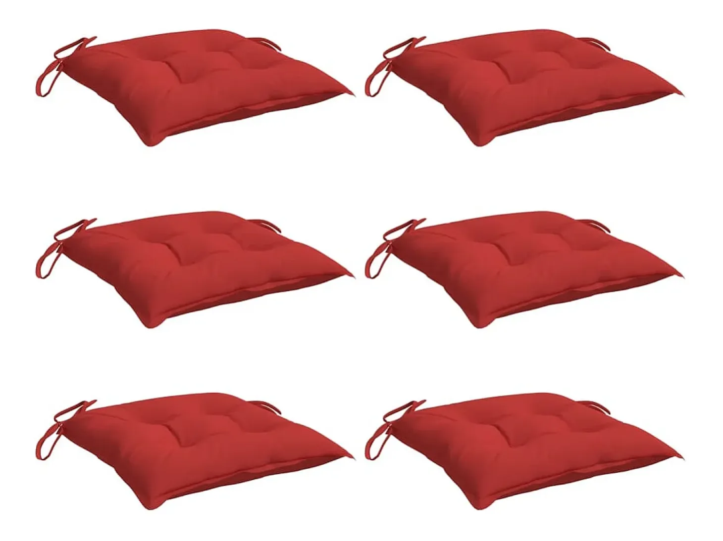 Cojines para palets 6 unidades tela Oxford rojo 50x50x7 cm