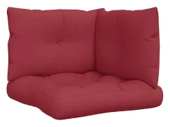 Cojines para palets 3 unidades tela rojo tinto
