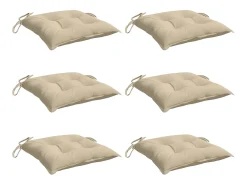Cojines para palets 6 unidades tela Oxford beige 50x50x7 cm