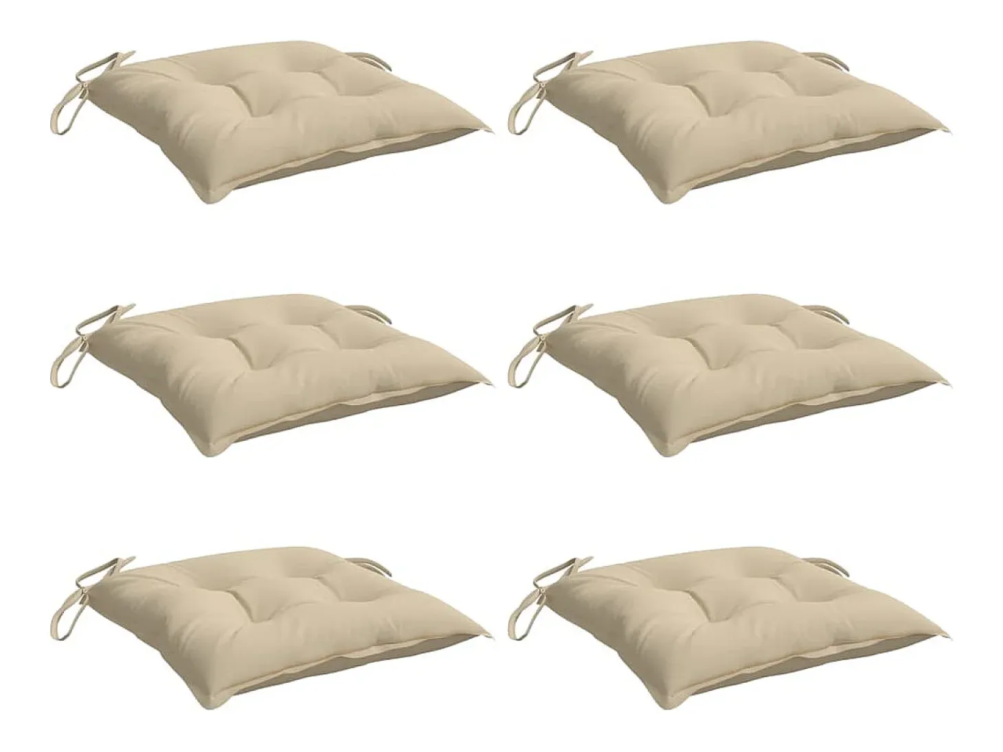 Cojines para palets 6 unidades tela Oxford beige 50x50x7 cm