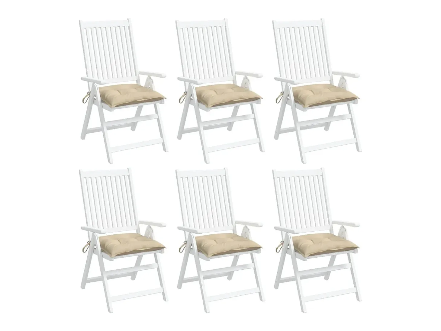 Cojines para palets 6 unidades tela Oxford beige 50x50x7 cm