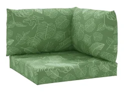 Cojines para palets 3 unidades tela Oxford estampado de hojas ES540100