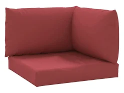 Cojines para palets 3 unidades tela Oxford rojo tinto