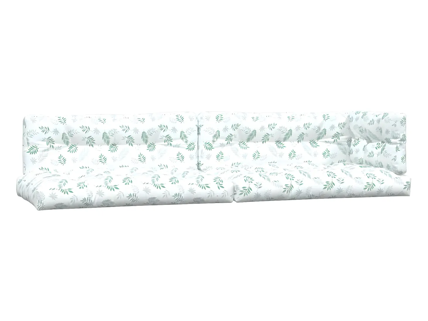 Cojines para palés 5 piezas tela estampado de hojas ES395862