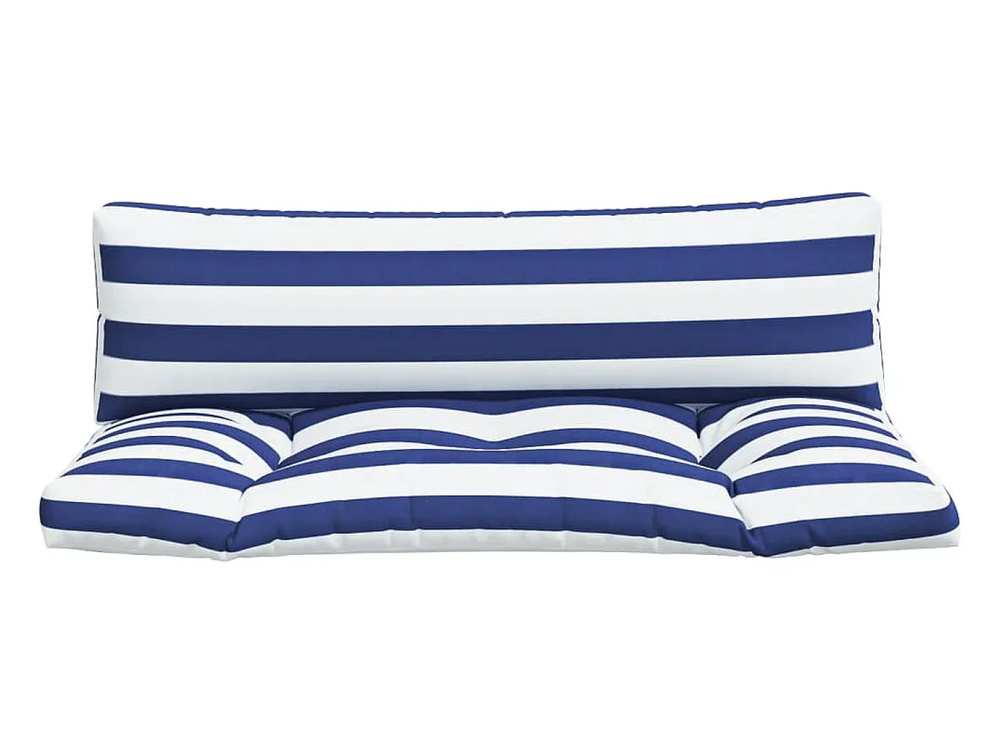 Cojines para palés 2 piezas tela Oxford azul y blanco a rayas ES469709