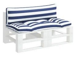 Cojines para palés 2 piezas tela Oxford azul y blanco a rayas ES469709
