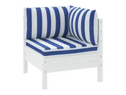 Cojines para palés 3 piezas tela Oxford azul y blanco a rayas ES847976