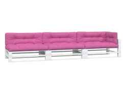 Cojines para palés 7 piezas tela rosa