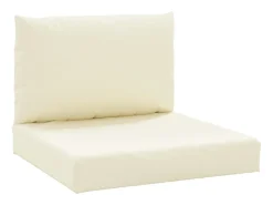 Cojines para palés 2 unidades tela Oxford blanco crema ES654996