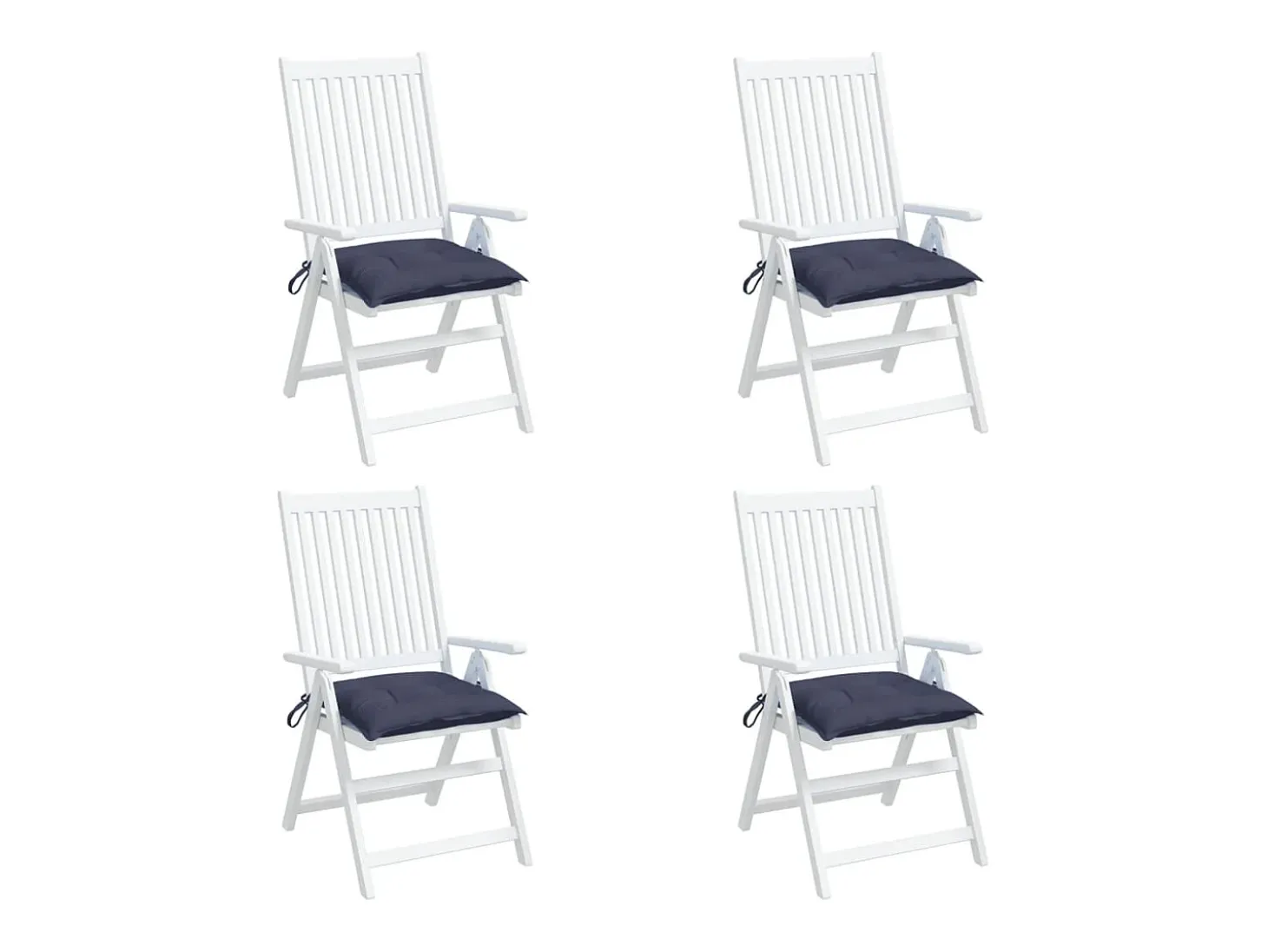Cojines para silla 4 unidades tela Oxford azul marino 50x50x7 cm