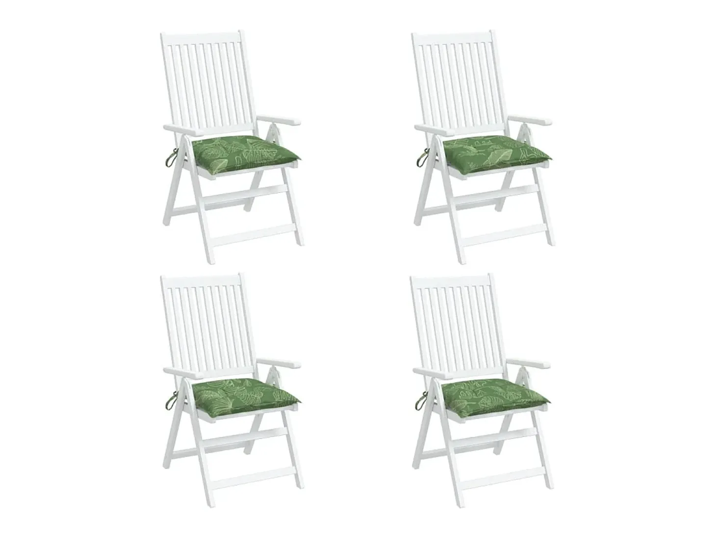 Cojines para silla 4 unidades tela estampado de hojas 50x50x7 cm