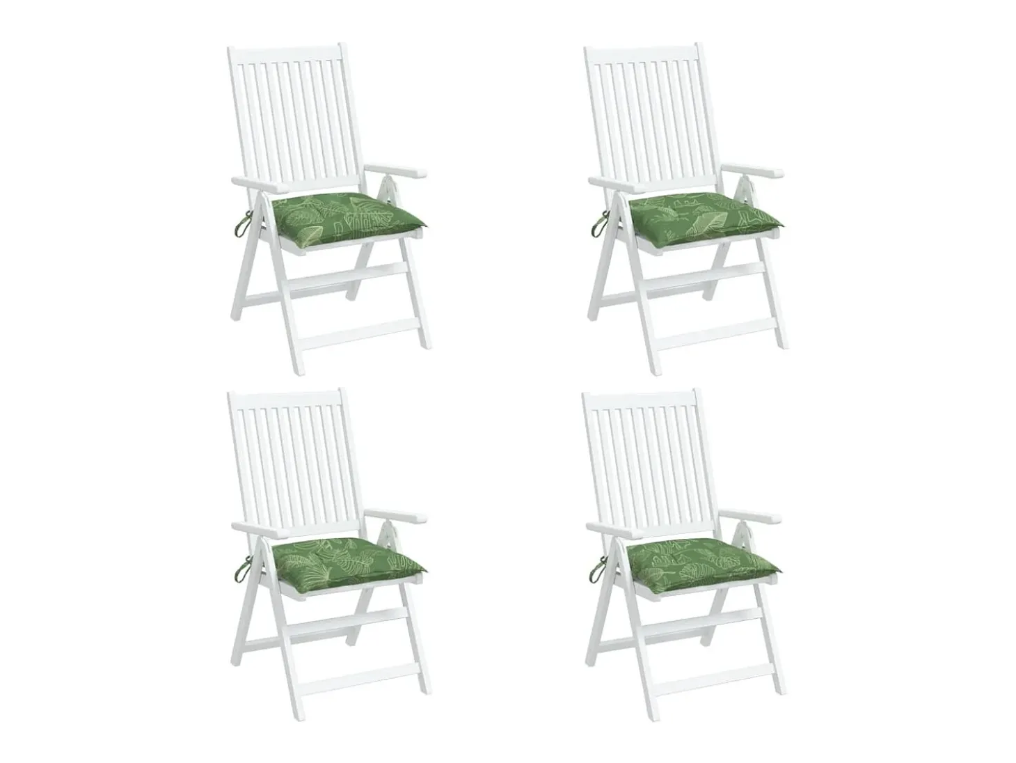 Cojines para silla 4 unidades tela estampado de hojas 50x50x7 cm