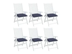 Cojines para silla 6 unidades tela Oxford azul marino 50x50x7 cm