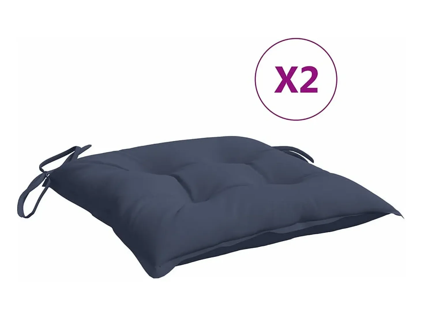 Cojines para silla 2 unidades tela Oxford azul marino 50x50x7 cm