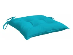 Cojines para silla 6 unidades tela turquesa 40x40x7 cm
