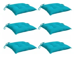 Cojines para silla 6 unidades tela turquesa 40x40x7 cm