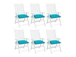 Cojines para silla 6 unidades tela turquesa 40x40x7 cm