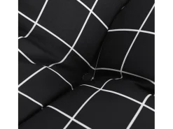 Cojines para silla 2 unidades tela a cuadros negro 40x40x7 cm