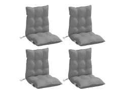 Cojines para silla con respaldo bajo 4 unidades tela Oxford gris