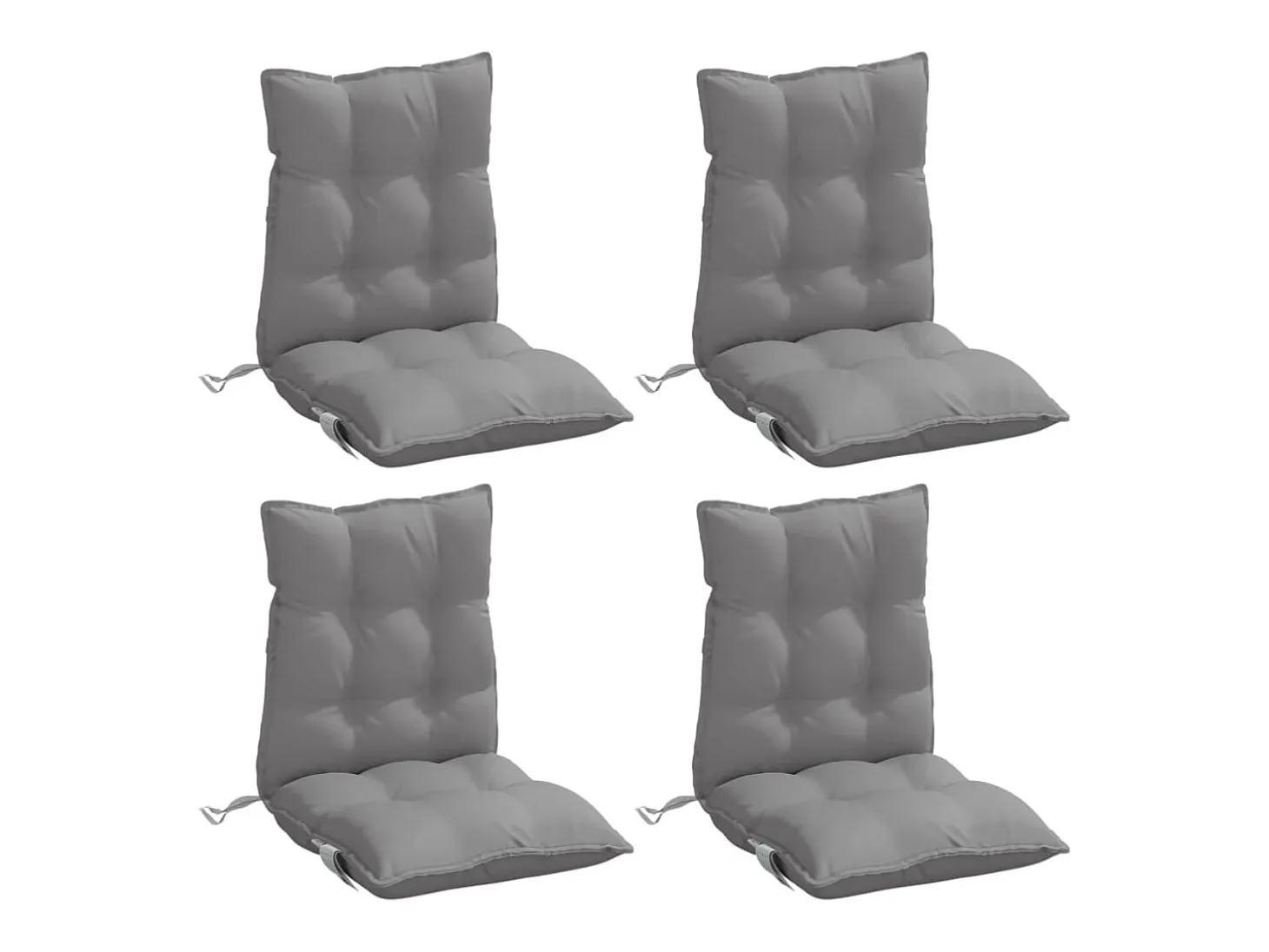 Cojines para silla con respaldo bajo 4 unidades tela Oxford gris