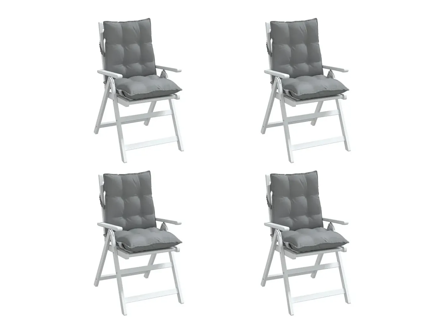 Cojines para silla con respaldo bajo 4 unidades tela Oxford gris