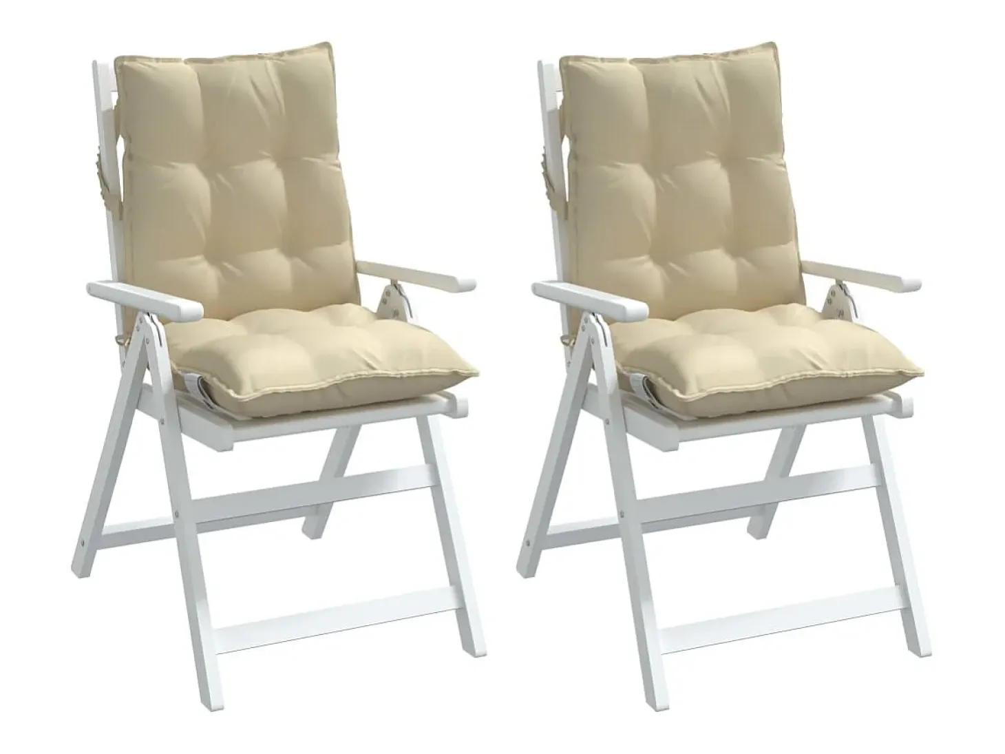 Cojines para silla con respaldo bajo 2 unidades tela Oxford beige