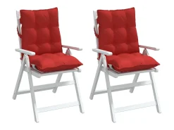 Cojines para silla con respaldo bajo 2 unidades tela Oxford rojo