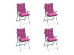 Cojines para silla con respaldo bajo 4 unidades tela Oxford rosa