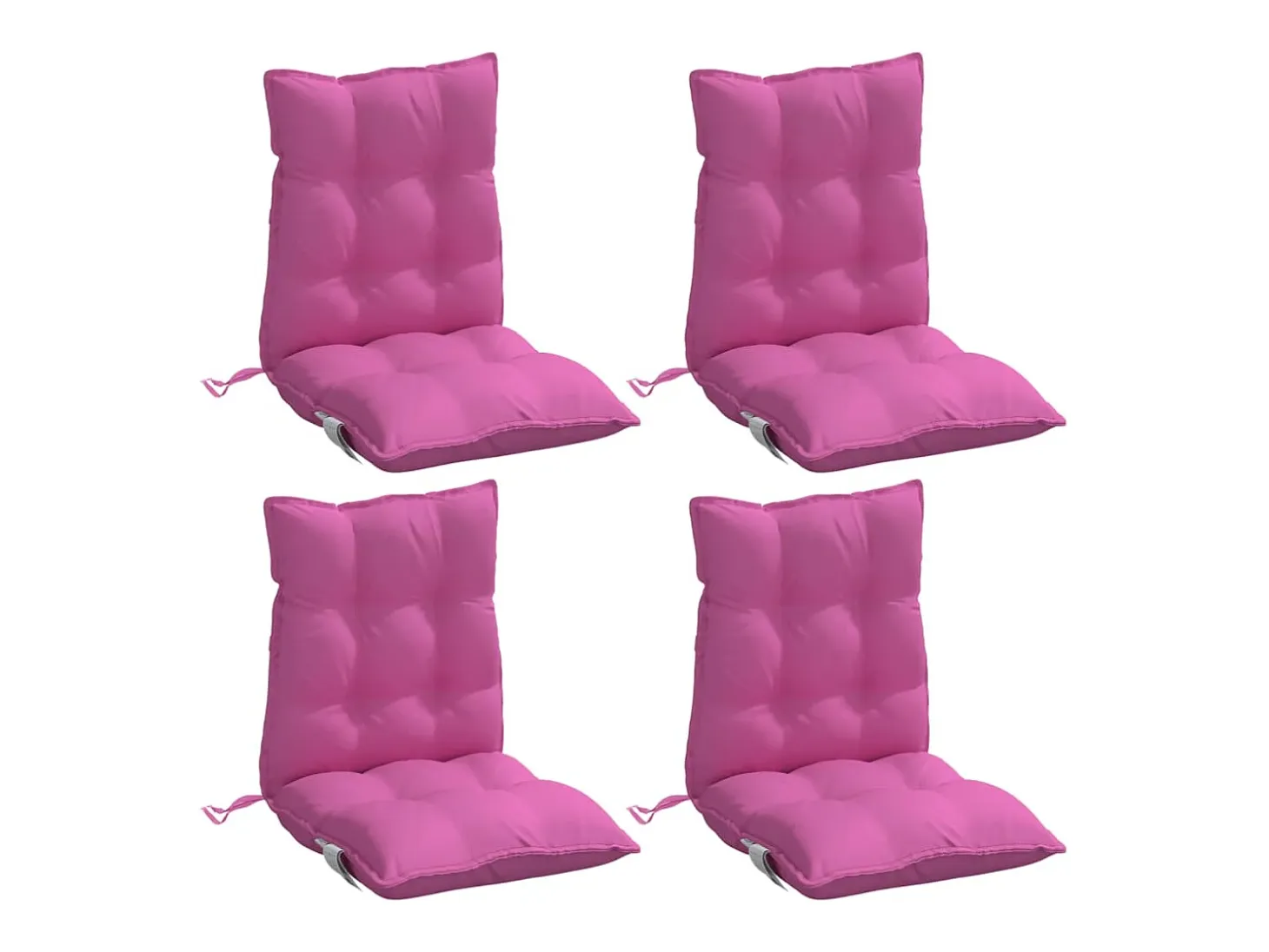Cojines para silla con respaldo bajo 4 unidades tela Oxford rosa