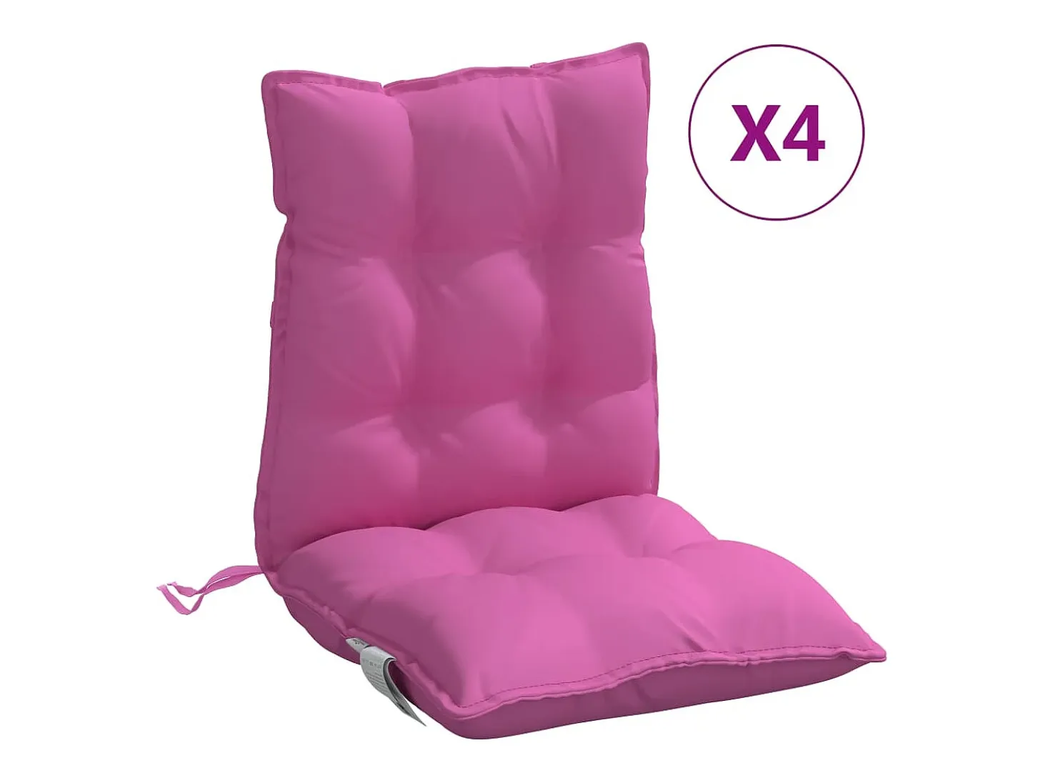 Cojines para silla con respaldo bajo 4 unidades tela Oxford rosa