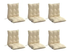 Cojines para silla con respaldo bajo 6 unidades tela Oxford beige