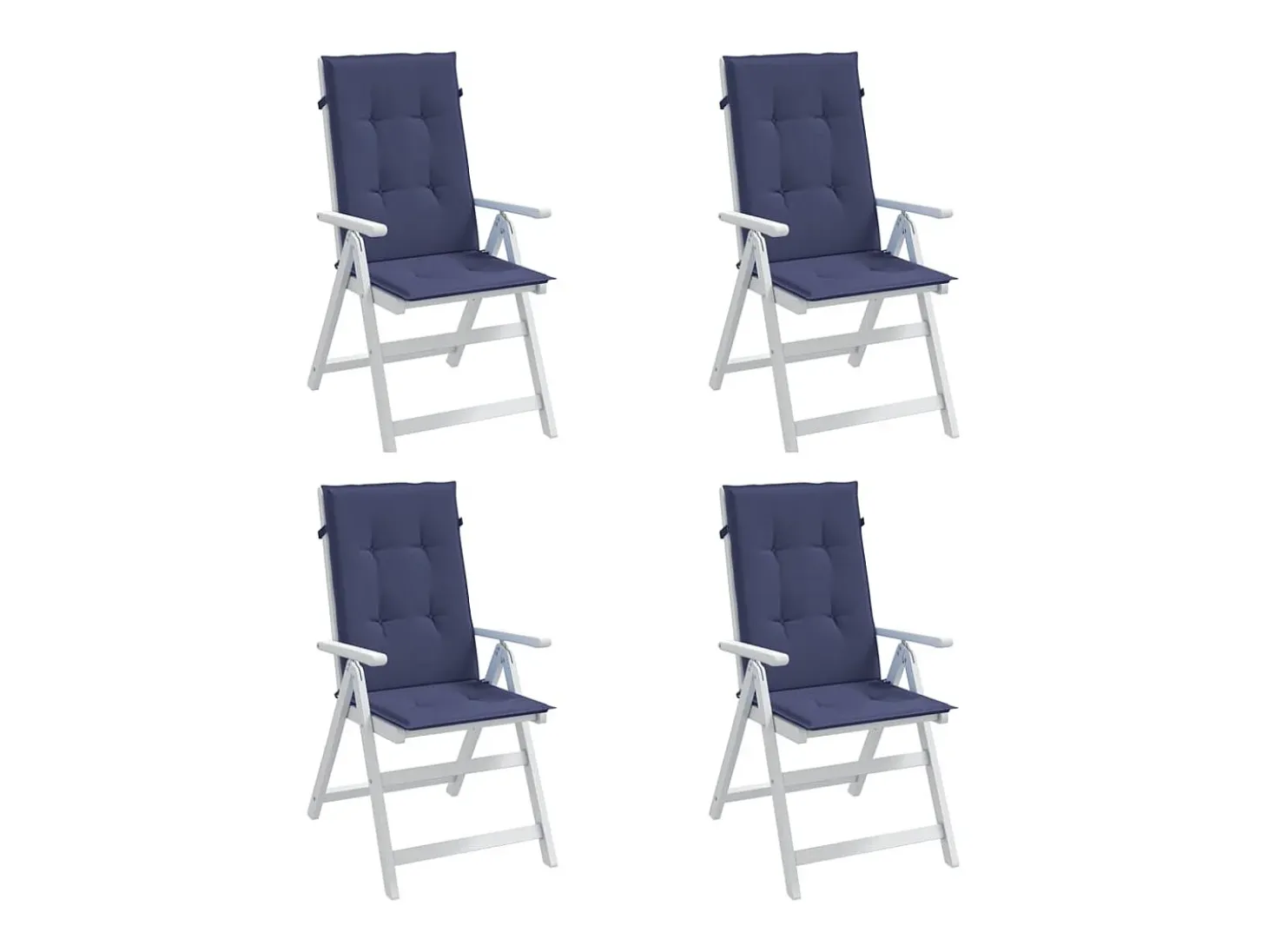 Cojines para silla con respaldo alto 4 unidades tela azul marino