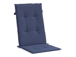 Cojines para silla con respaldo alto 4 unidades tela azul marino
