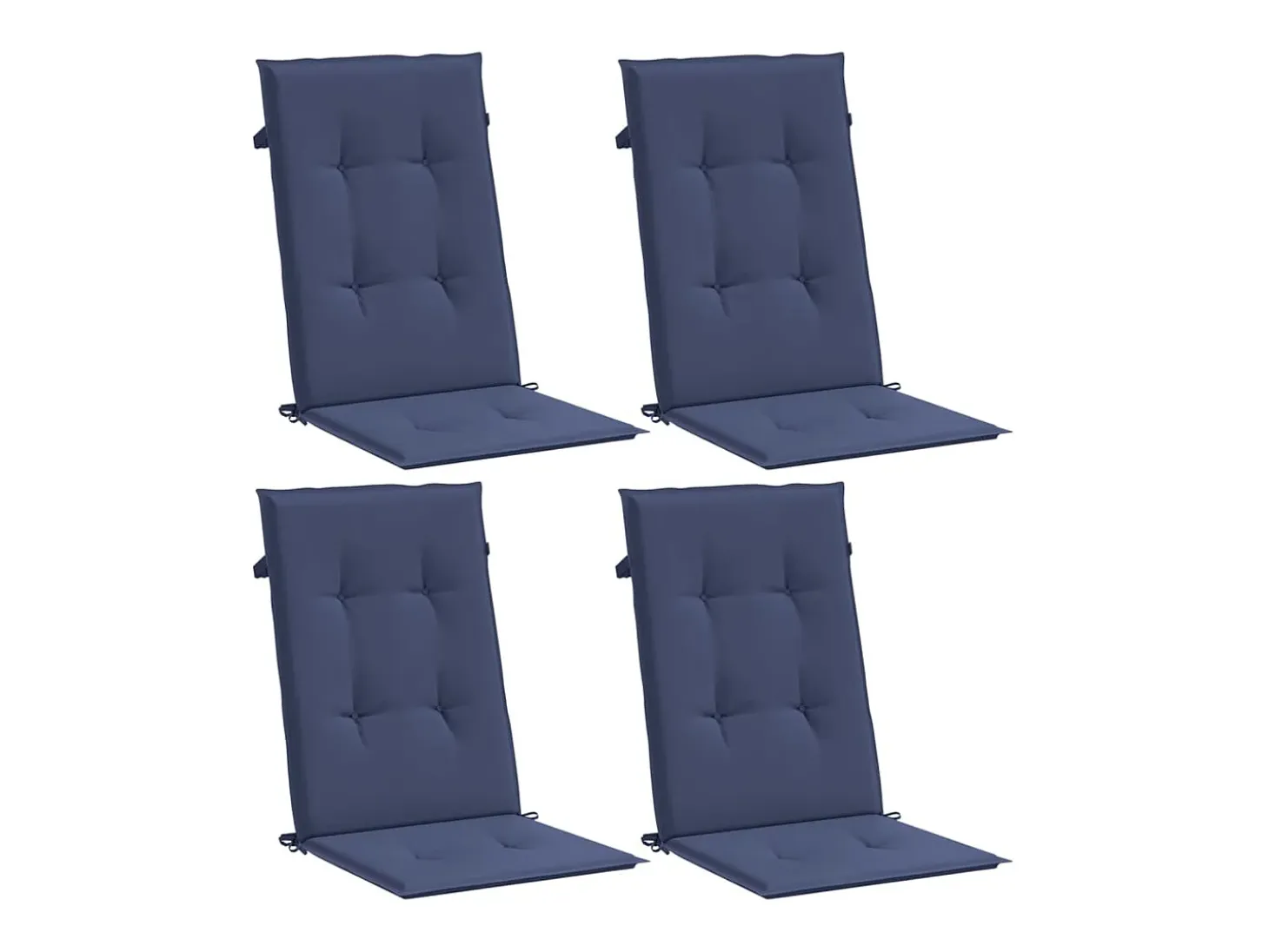 Cojines para silla con respaldo alto 4 unidades tela azul marino