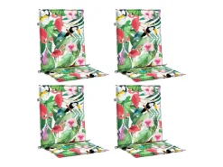 Cojines para silla con respaldo bajo 4 unidades tela multicolor