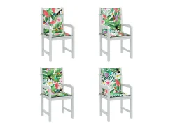 Cojines para silla con respaldo bajo 4 unidades tela multicolor
