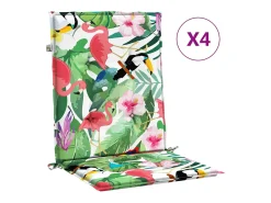 Cojines para silla con respaldo bajo 4 unidades tela multicolor