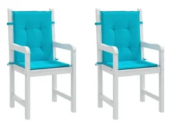 Cojines para silla con respaldo bajo 2 unidades tela turquesa