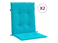 Cojines para silla con respaldo bajo 2 unidades tela turquesa