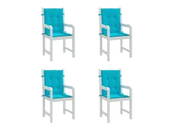 Cojines para silla con respaldo bajo 4 unidades tela turquesa