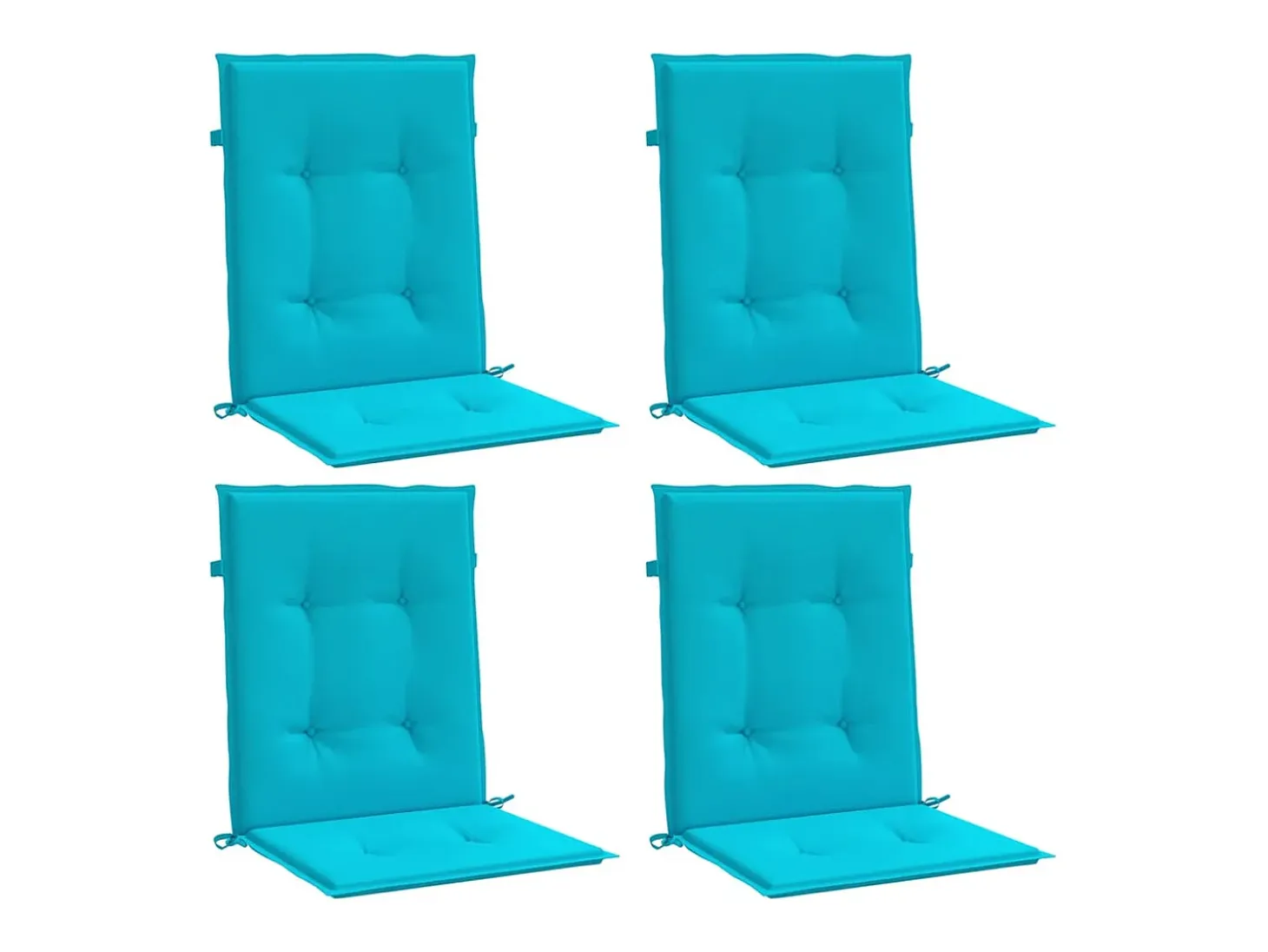 Cojines para silla con respaldo bajo 4 unidades tela turquesa