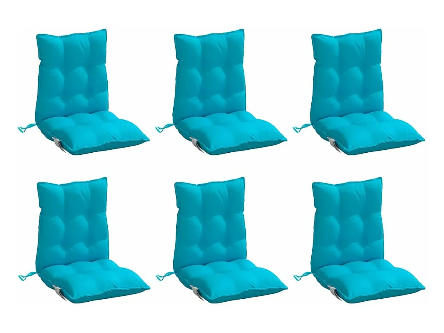 Cojines para silla con respaldo bajo 6 unidades tela Oxford turquesa