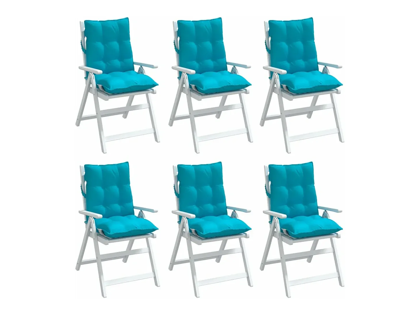 Cojines para silla con respaldo bajo 6 unidades tela Oxford turquesa