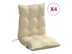Cojines para silla con respaldo bajo 4 unidades tela Oxford beige
