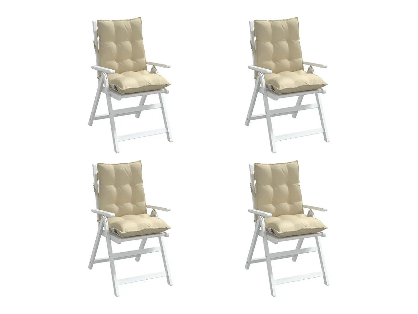 Cojines para silla con respaldo bajo 4 unidades tela Oxford beige
