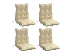 Cojines para silla con respaldo bajo 4 unidades tela Oxford beige