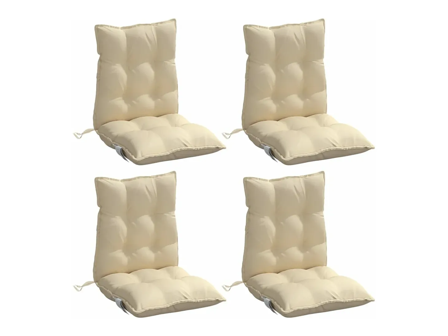 Cojines para silla con respaldo bajo 4 unidades tela Oxford beige